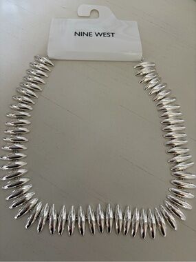 Nine West Silver Spike Collar Necklace